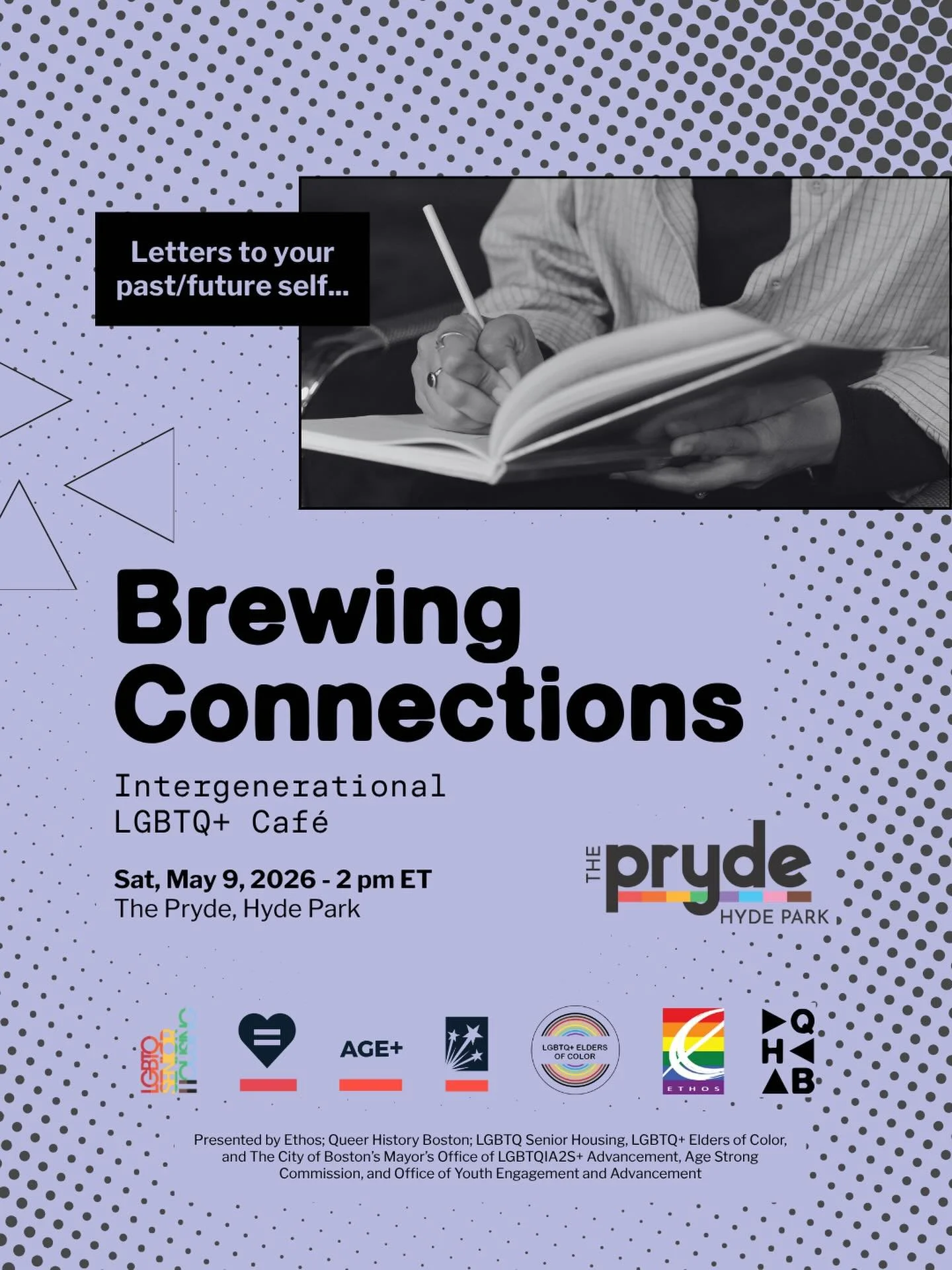 📝 What would you say to your past or future self?

Join us for an intergenerational LGBTQ+ caf&eacute; centered on reflection, storytelling, and connection 💌 This month, we&rsquo;re writing letters across time&mdash;honoring where we&rsquo;ve been,
