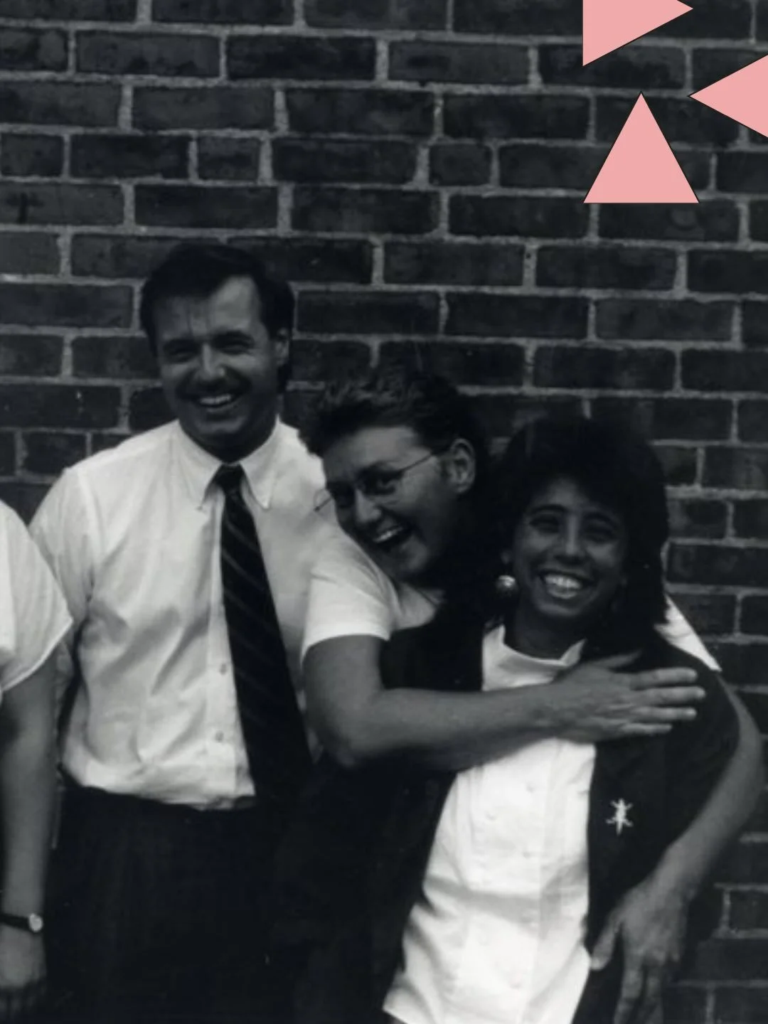 Gay and Lesbian Labor Activist Network member organizers of the United Health Benefit posed in front of a brick wall. 

Left to Right: Harneen Chernow, Jenifer Firestone, Carol Cosenza, Steve Huber, Susan Moir, Nancy Marks, Organizers of United for H