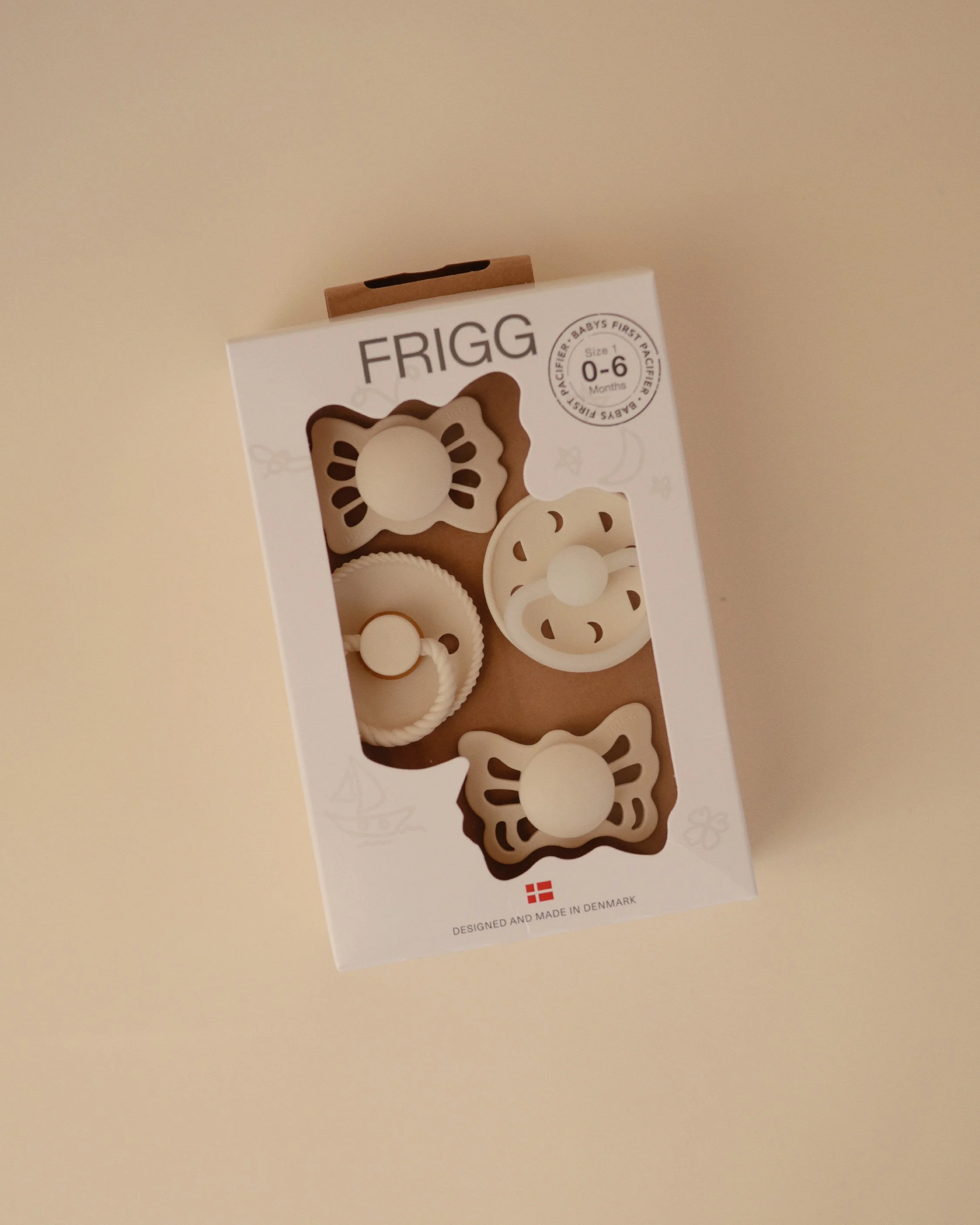 FRIGG Baby's First Pacifier Moonlight Sailing (Cream) 4-Pack