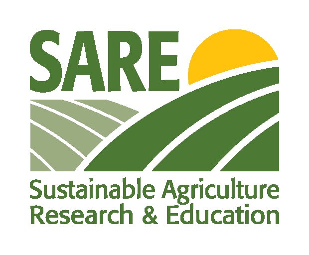 Logo for SARE (Sustainable Agriculture Research & Education) featuring stylized fields and a sun.