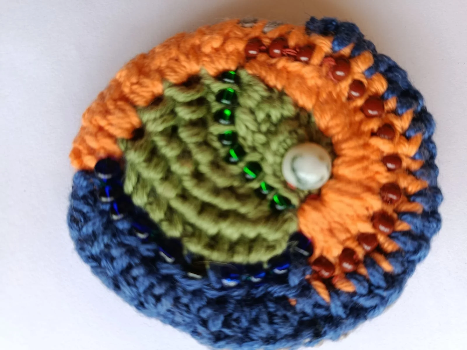 Unique Eco-Jewelry / An Oval Shape in Blue, Green and Orsange with Accessories #UME/BGO/007