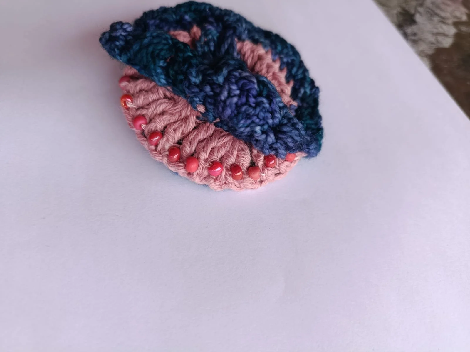 Unique Eco-Jewelry / An Oval in Blue and Pink with Accessories #UME/BBP/011