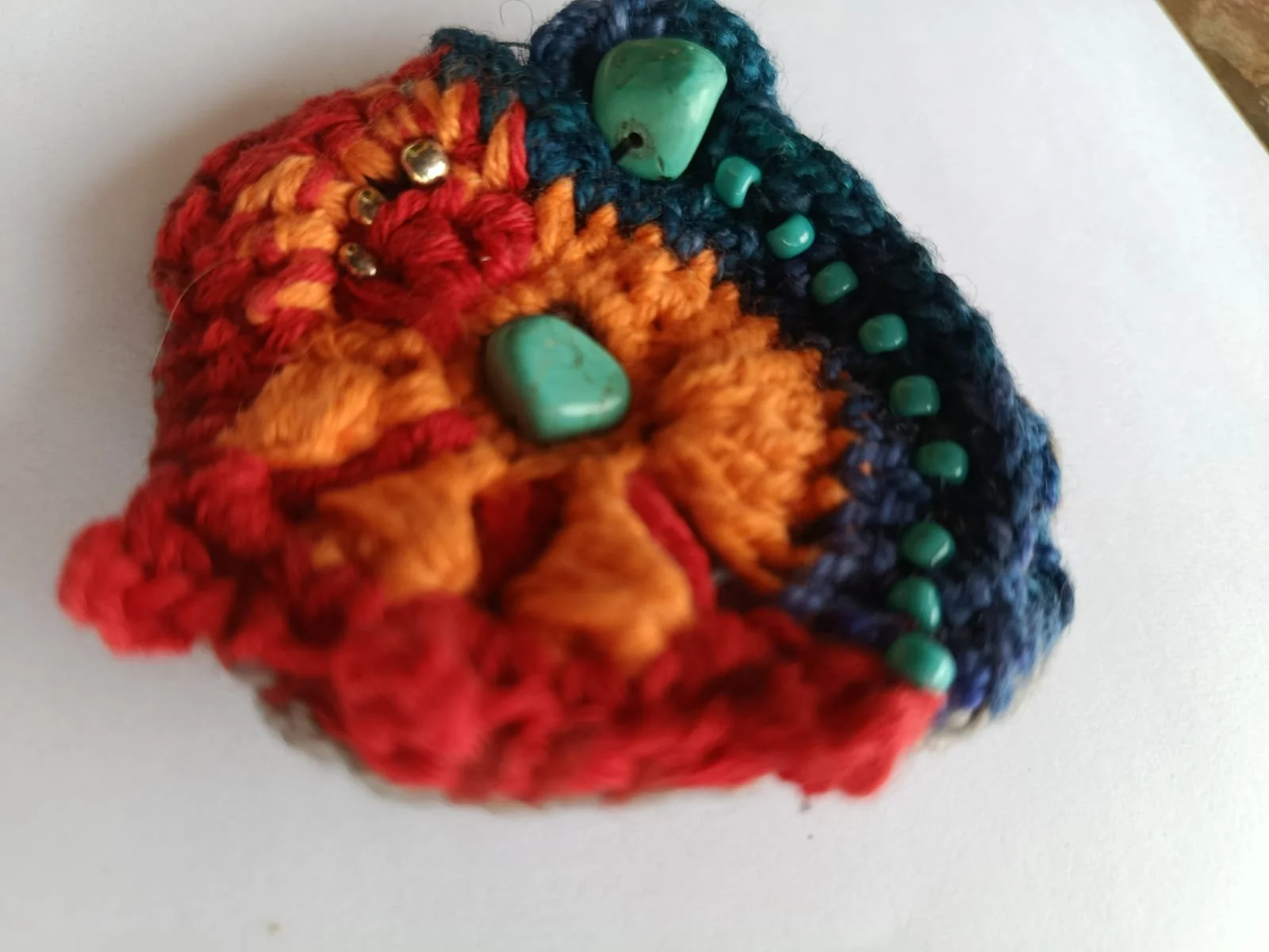 Unique Eco-Jewelry / A Circle in Red, Orange, and Blue with Accessories #UME/ROB/014