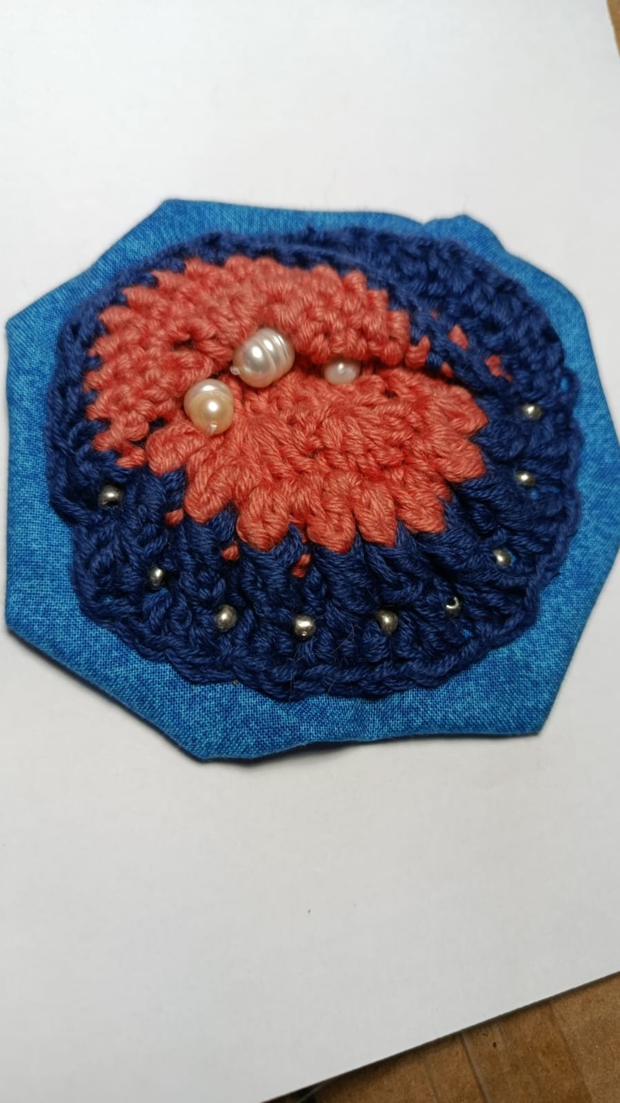 Original Eco-Jewelry / A Free-Form Shape in Rose, Orange & Brown #OEJ/GDB/046