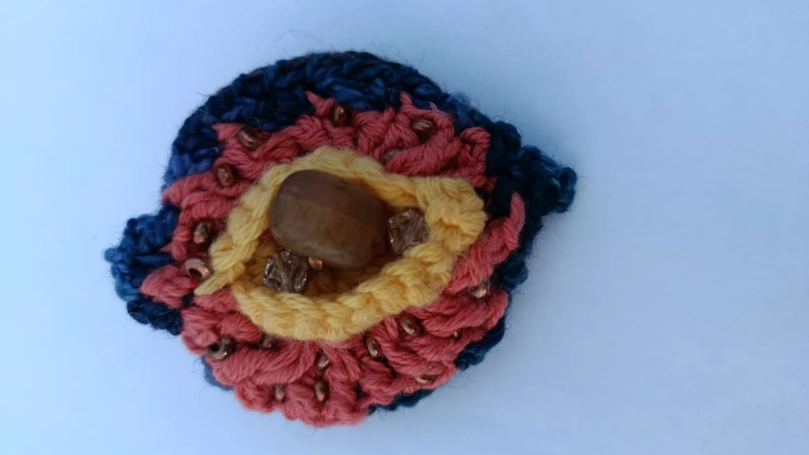 Unique Eco-Jewelry / A Circle in Navy, Red, and Orange with Accessories #UME/NRO/031