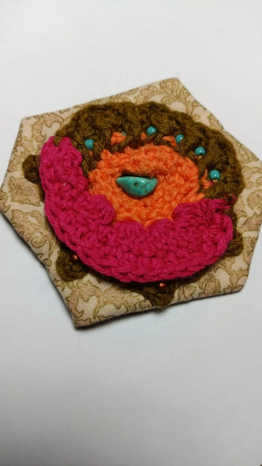 Original Eco-Jewelry / A Free Form Shape in Rose, Orange, and Dusty Brown with Accessories #OEJ/NODR/046