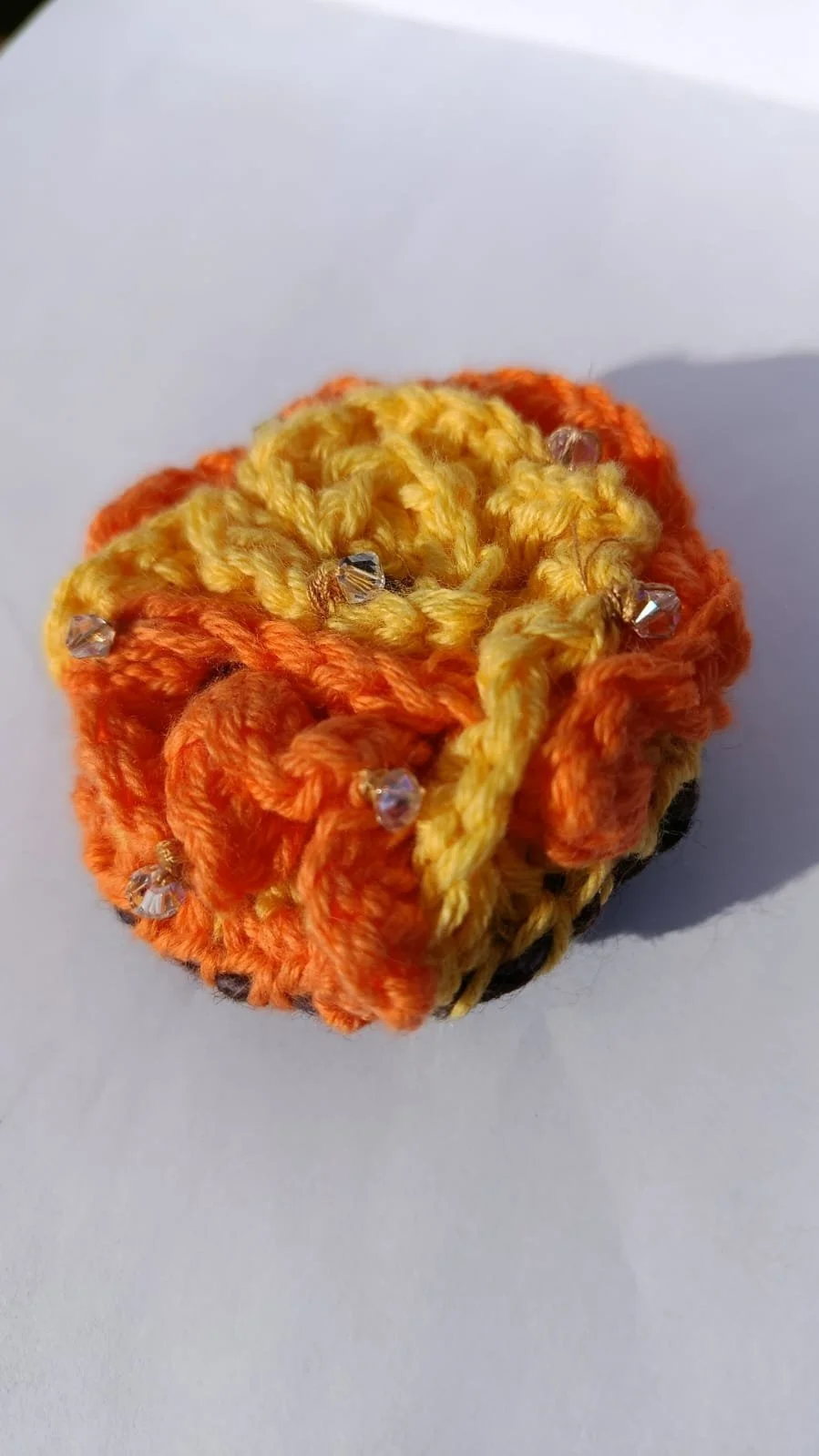 Unique Eco-Jewelry / A Double Flower Circle in Yellow, and Orange with Accessories #UME/YO/027