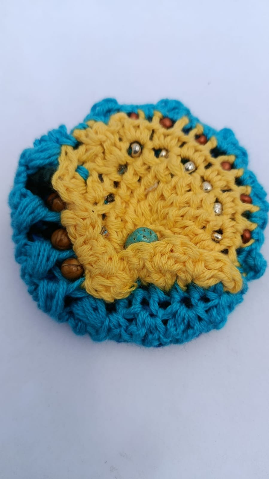 Unique Eco-Jewelry / A Circle in Blue and Yellow with Accessories     #UME/BY/019