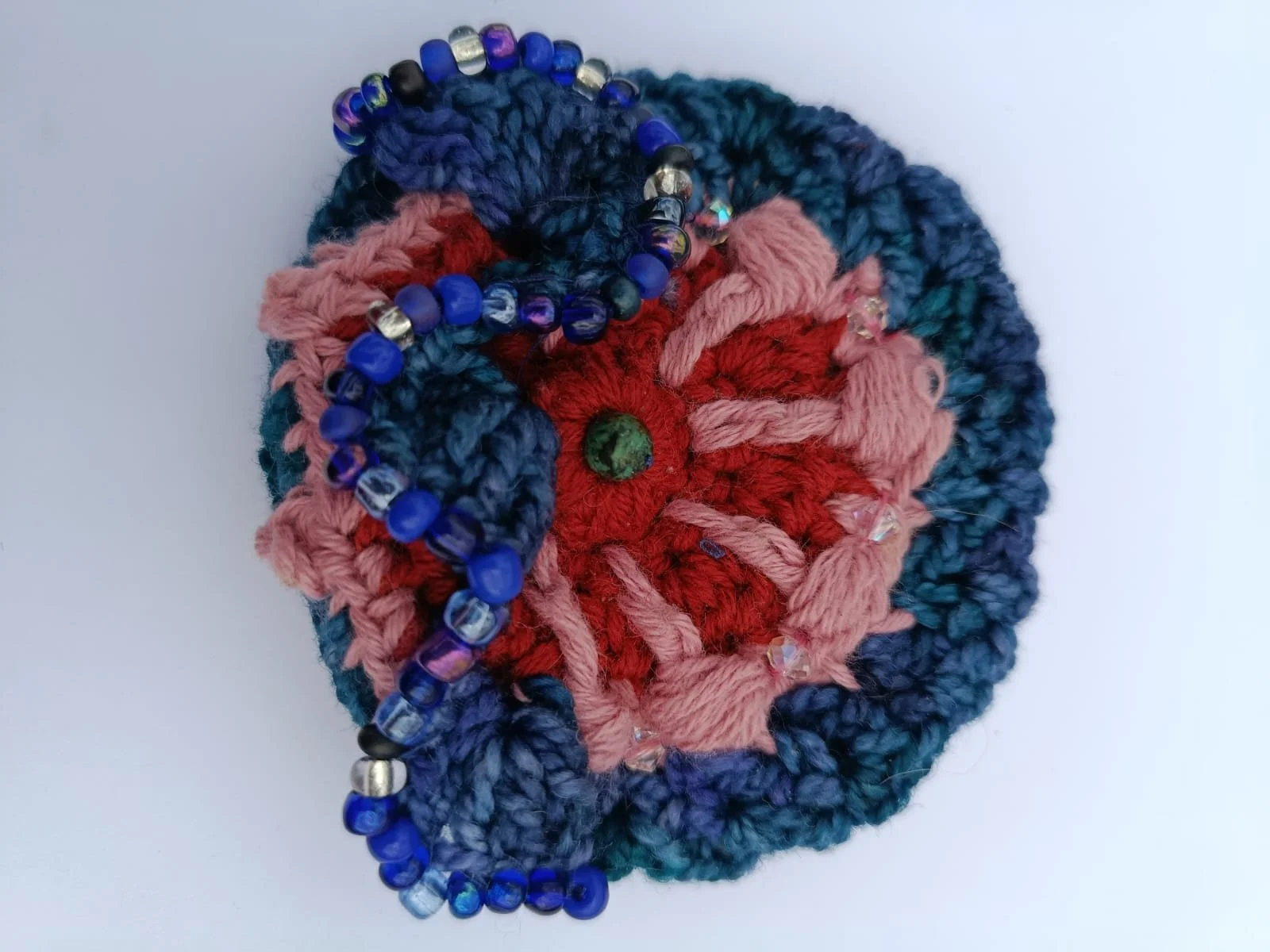 Unique Eco-Jewelry / A Circular Shape in Blue, Pink and Red with Accessories #UME/BPR/006