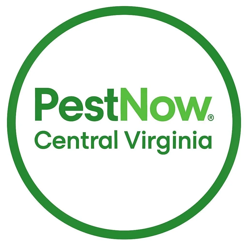 Logo for PestNow Central Virginia featuring a green circular border, with the text 'PestNow' in bold green font and 'Central Virginia' underneath in smaller green font.