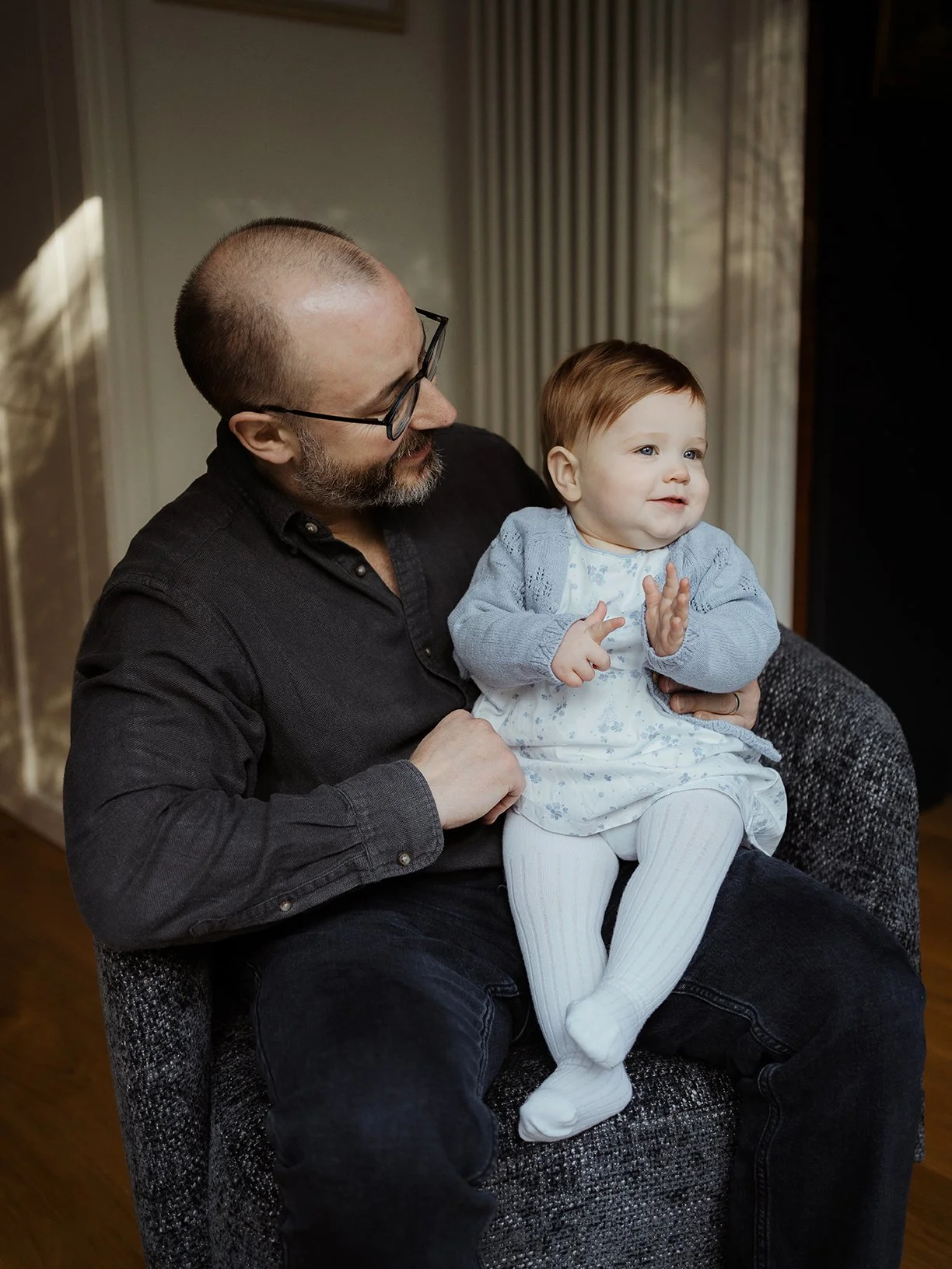 9 month old girl with her dad - Bristol family photographer