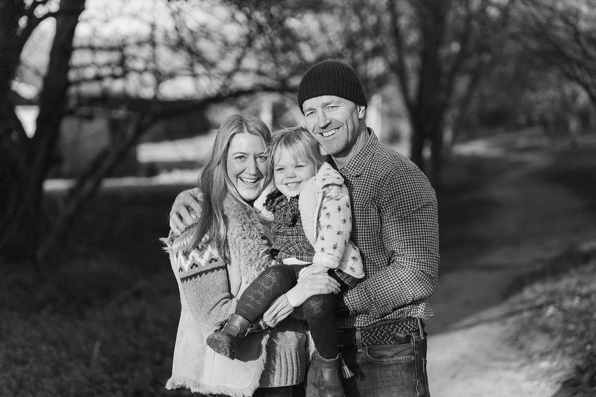 Family portrait in black and white