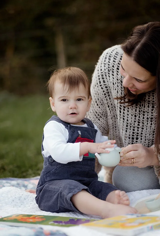 One year old portrait during a family photoshoot in Gloucestershire