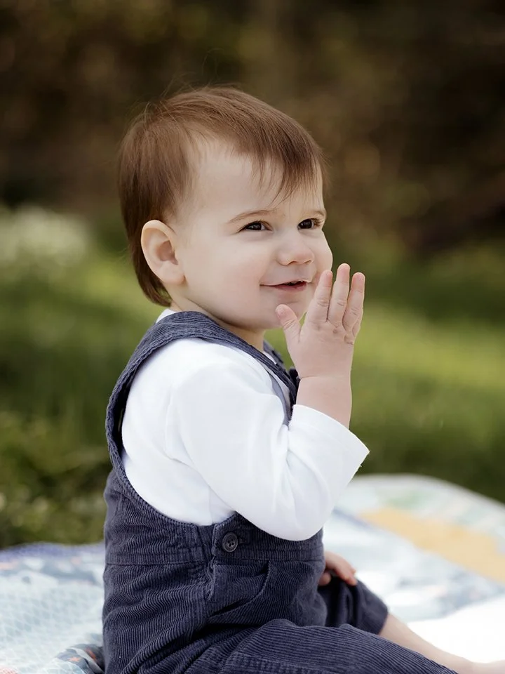 One year old portrait during a family photoshoot in Gloucestershire