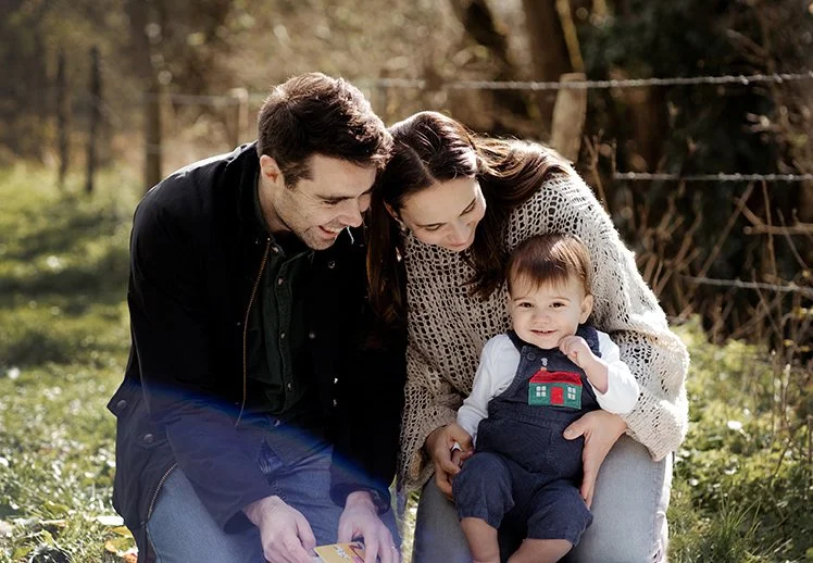Family portrait during a photoshoot in Gloucestershire