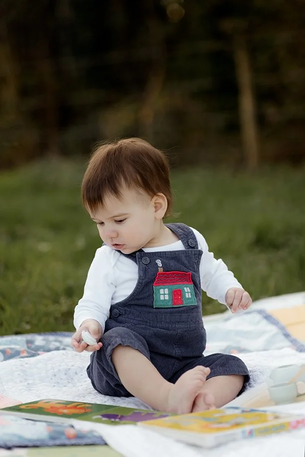 One year old portrait during a family photoshoot in Gloucestershire