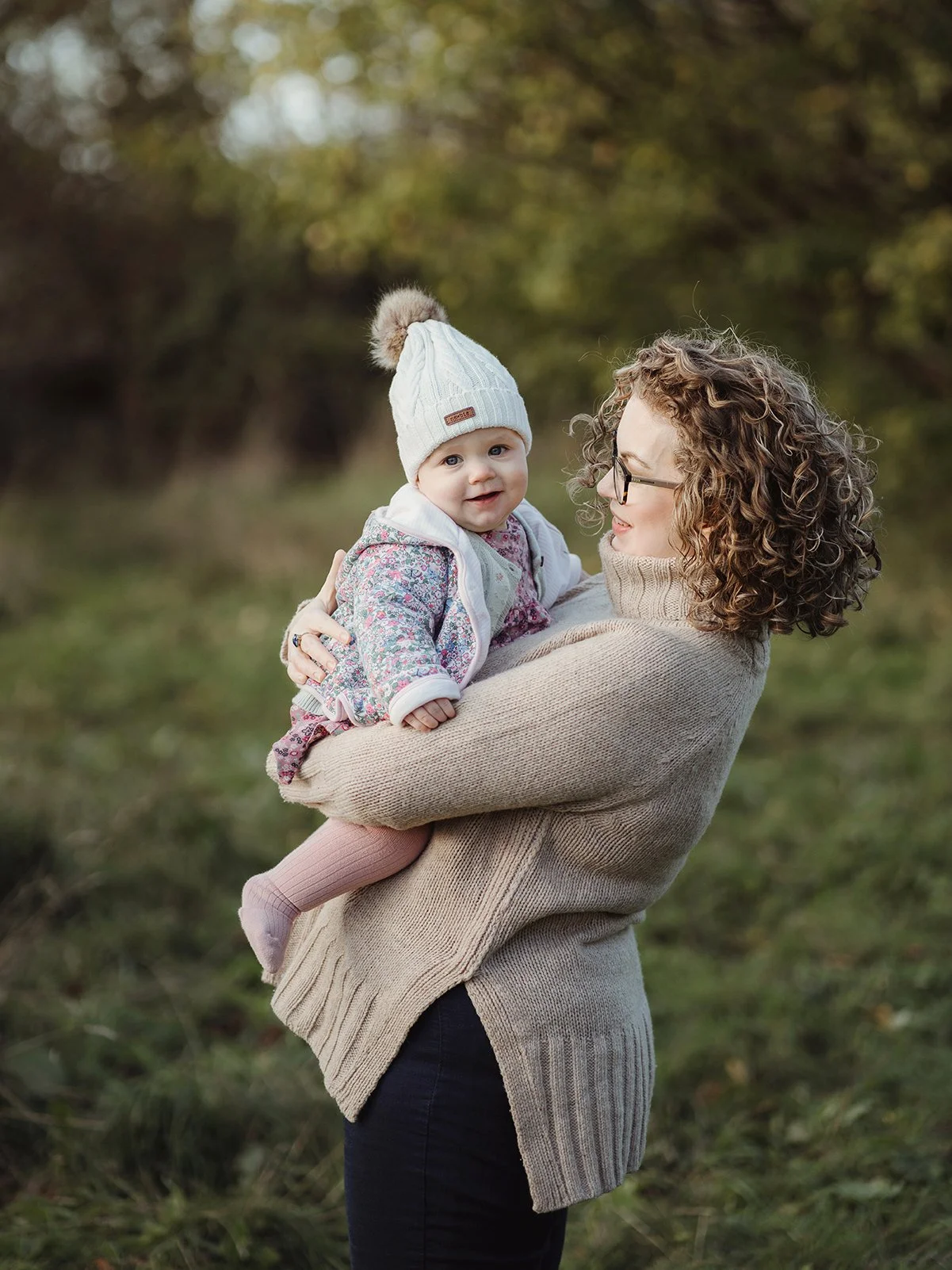 9 month old girl ouside with her mum - Bristol family photographer