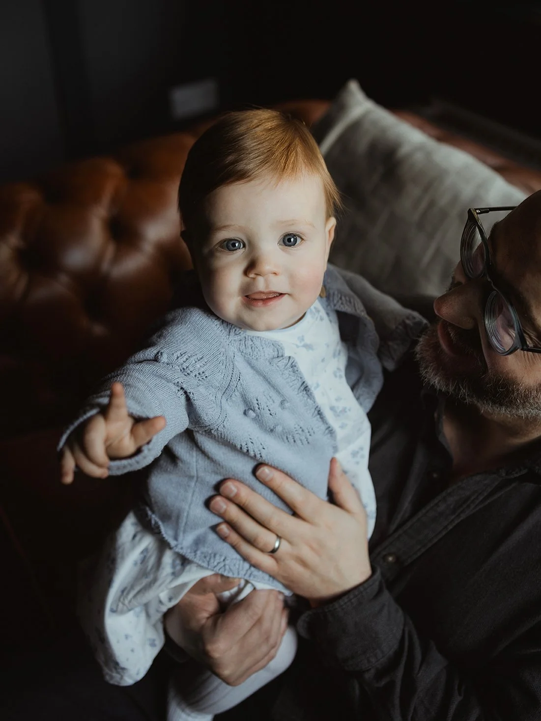 9 month old girl looking at camera - Bristol family photographer