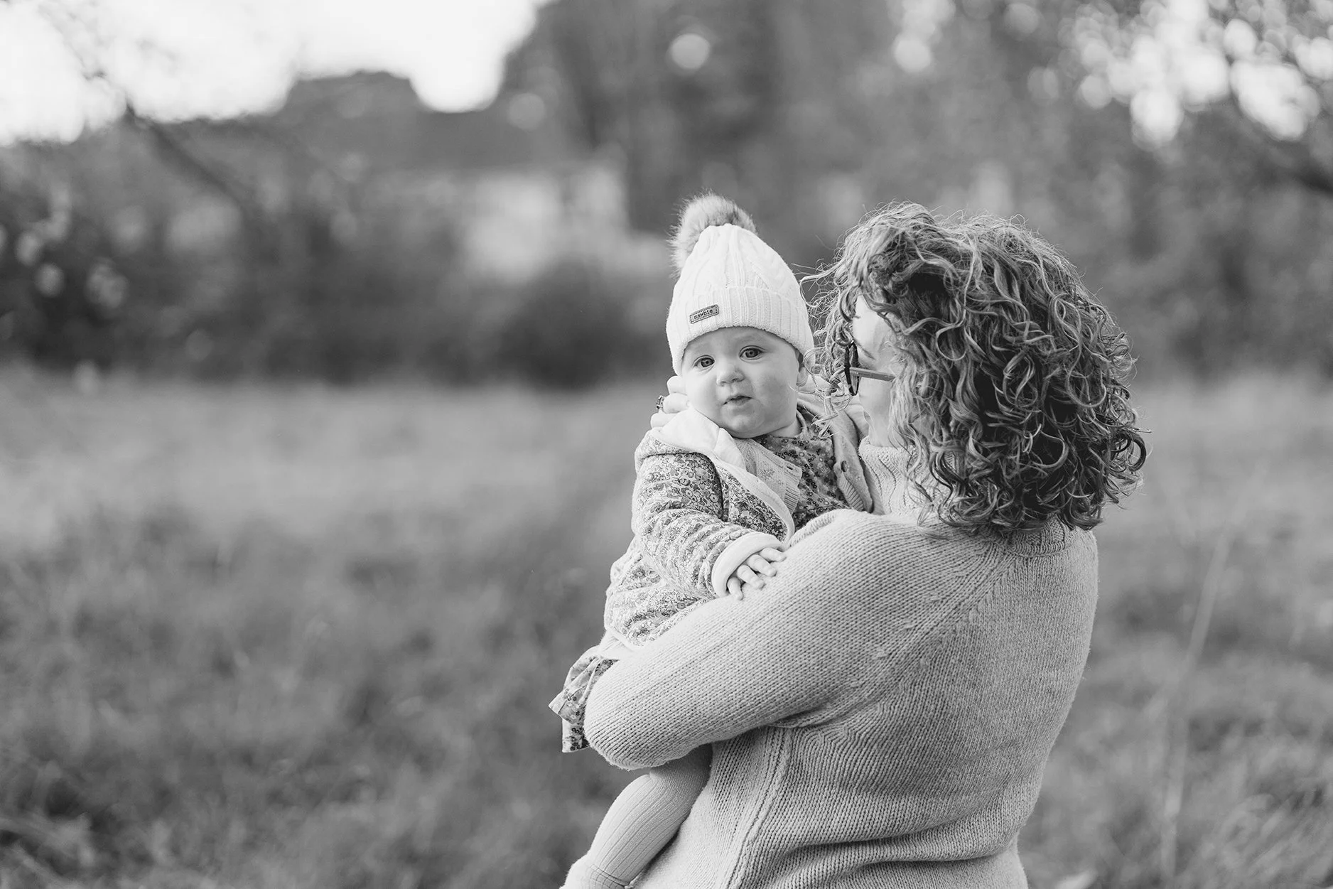 9 month old girl ouside with her mum - Bristol family photographer