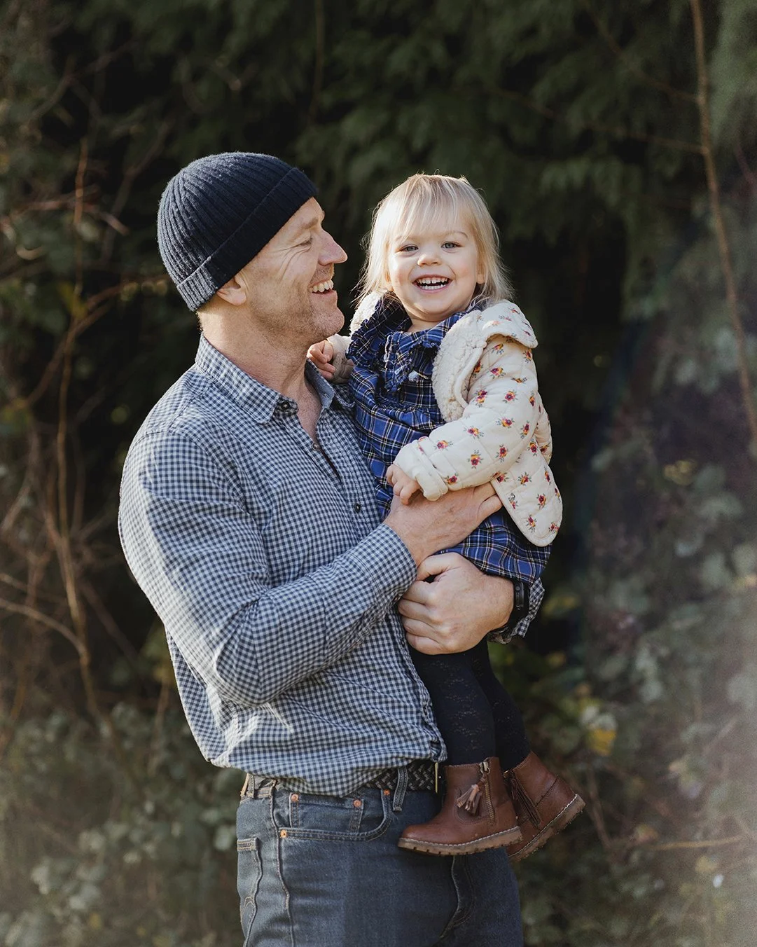 Dad and daughter during a family photoshoot in Bath