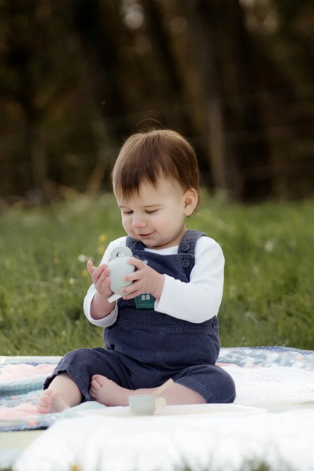 One year old portrait during a family photoshoot in Gloucestershire