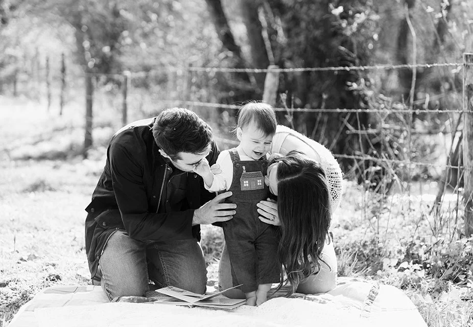 Family portrait during a photoshoot in Gloucestershire