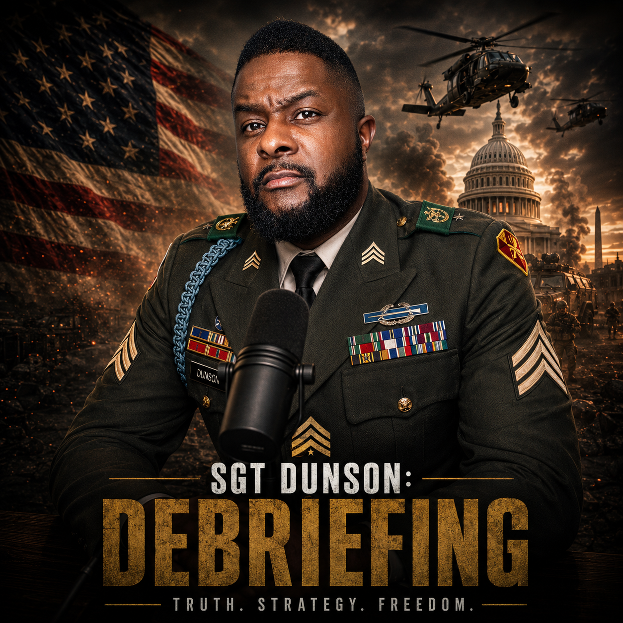 Leo Dunson as SGT Dunson for Debrief Podcast