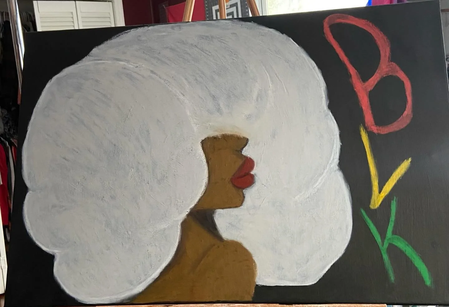 My first artwork in honor of Black History Month. I used oil pastels and acrylic paint ❤️💛💚 

#blackhistorymonth #art #oilpastel #black