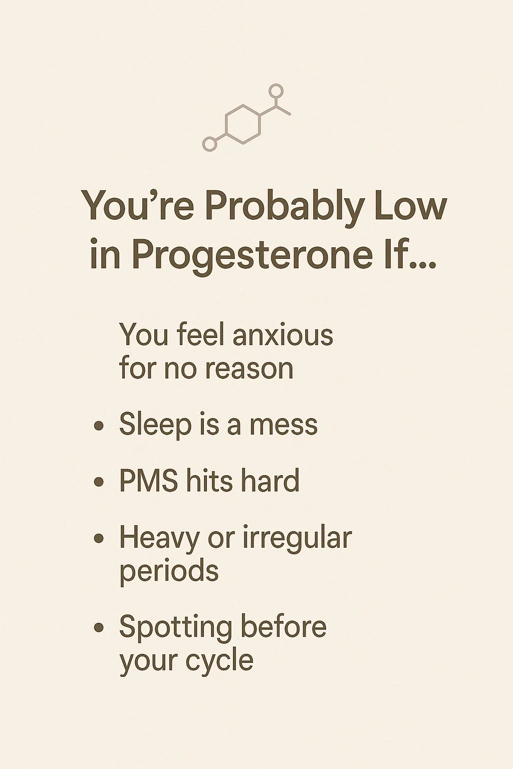 Feeling &ldquo;off&rdquo; isn&rsquo;t random &mdash; for a lot of women, it&rsquo;s low progesterone, especially after childbirth, during high stress seasons, or in perimenopause.

Here are the big signs I see every day:

💛 Anxiety or feeling on edg