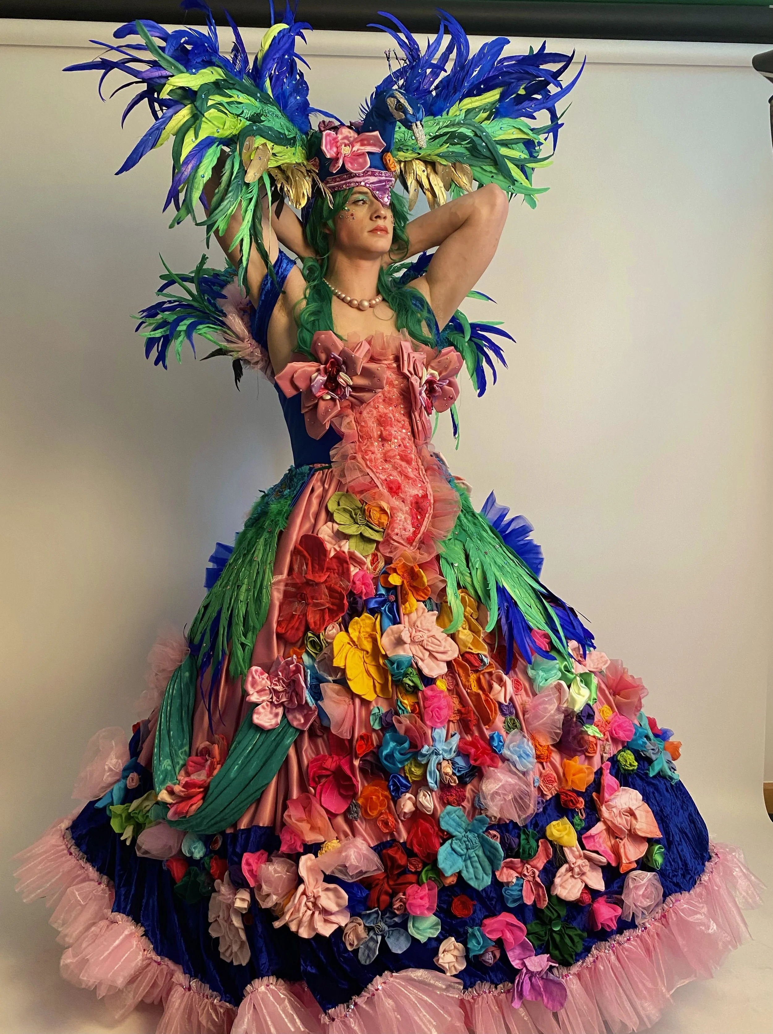 Final piece: Through this project, I channelled my self expression through these pieces leading to developing a drag character representing who I am & my love for drag, 'The Pink Lady'. 