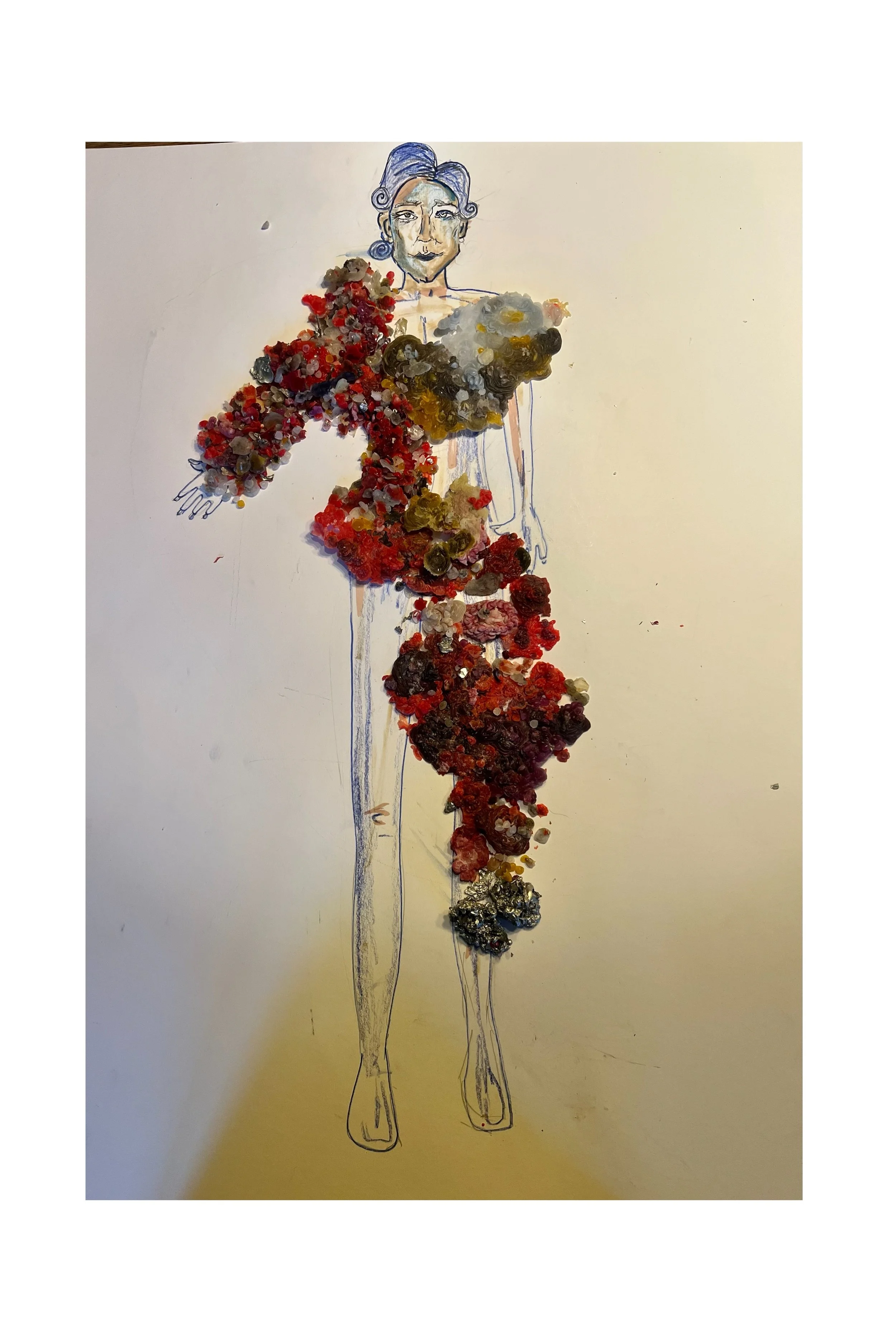 Collage-based iterative designs
Focused on silhouette and texture using candle wax