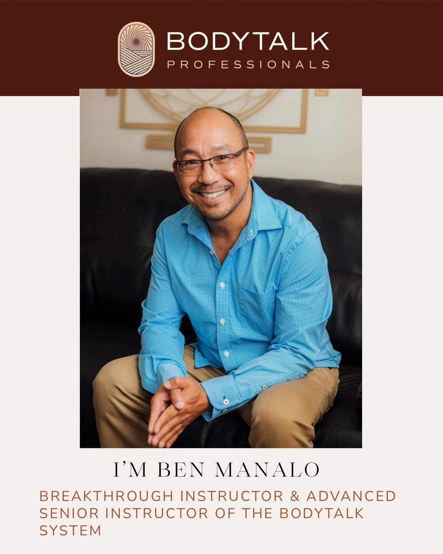 // CLIENT SPOTLIGHT // ⁠
⁠
Ben Manalo | BodyTalk Professionals ⁠
Denver, CO ⁠
www.bodytalkprofessionals.com ⁠
⁠
🌿 Global leader in BodyTalk and consciousness-based healing. ⁠
🧠 Bridges modern science with deeper mind-body awareness. ⁠
🔥 Teacher, p