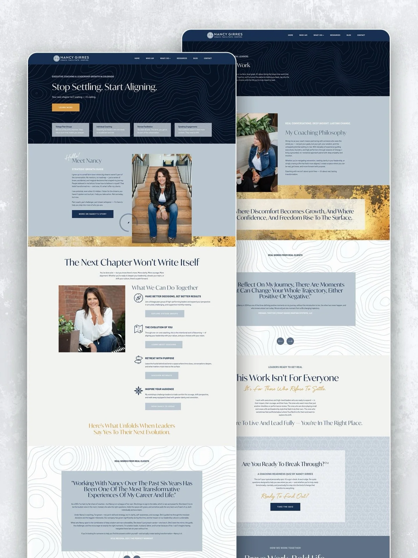 Since I shared how Nancy turned her logo icon into office decor last week, here&rsquo;s another look at the brand + website we launched for her last year! Polished, professional, and packed with Nancy&rsquo;s personality!