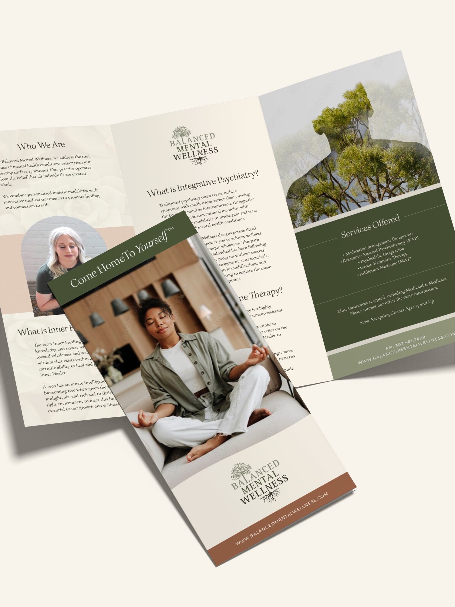 We&rsquo;re coming up on ONE YEAR since the launch of the new brand + website for Balanced Mental Wellness 💚 ⁠
⁠
One of my favorite parts of this project was making sure the branding didn&rsquo;t just stop at the website. We created a trifold brochu
