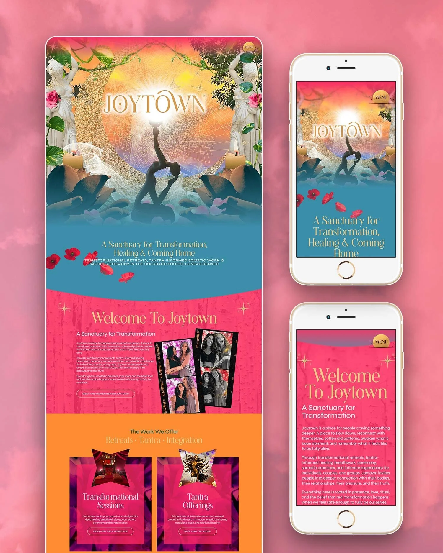 ✨ NEW WEBSITE LAUNCH ✨ ⁠
⁠
Welcome to the new online home of Joytown! Nestled among the aspens in the Colorado foothills, Joytown is a transformational retreat sanctuary built around connection, embodiment, ritual, and community. For this website we 