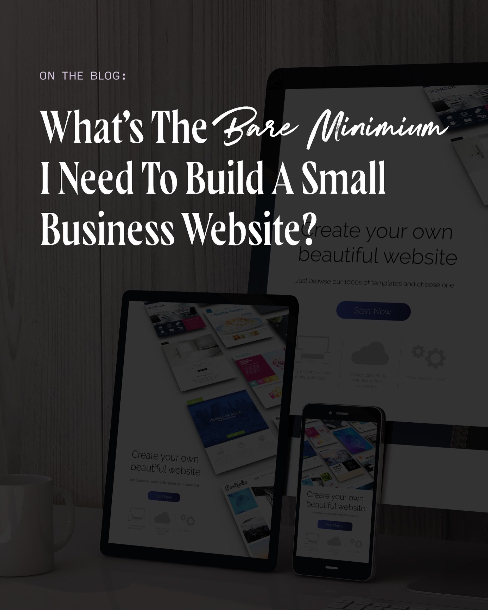 I&rsquo;m rolling in with a new blog post fresh off the presses (AKA it was just published)! This one&rsquo;s about the bare minimum you need if you&rsquo;re building a small business website. If you&rsquo;re DIYing it, hiring a pro, or just trying t