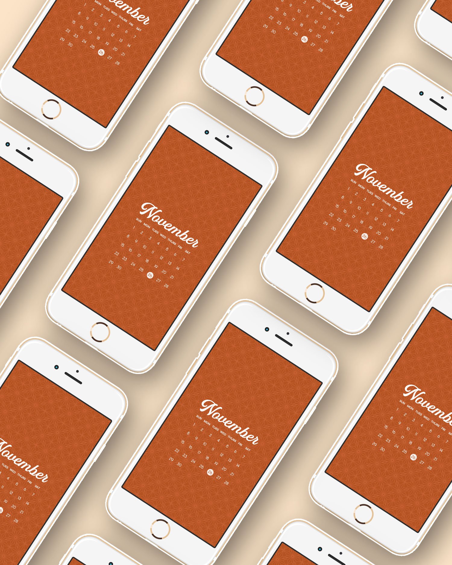 Free Wallpaper Design for November 2026 | Six Leaf Design | Freelance Logo, Brand, Website Designer | Denver, Colorado