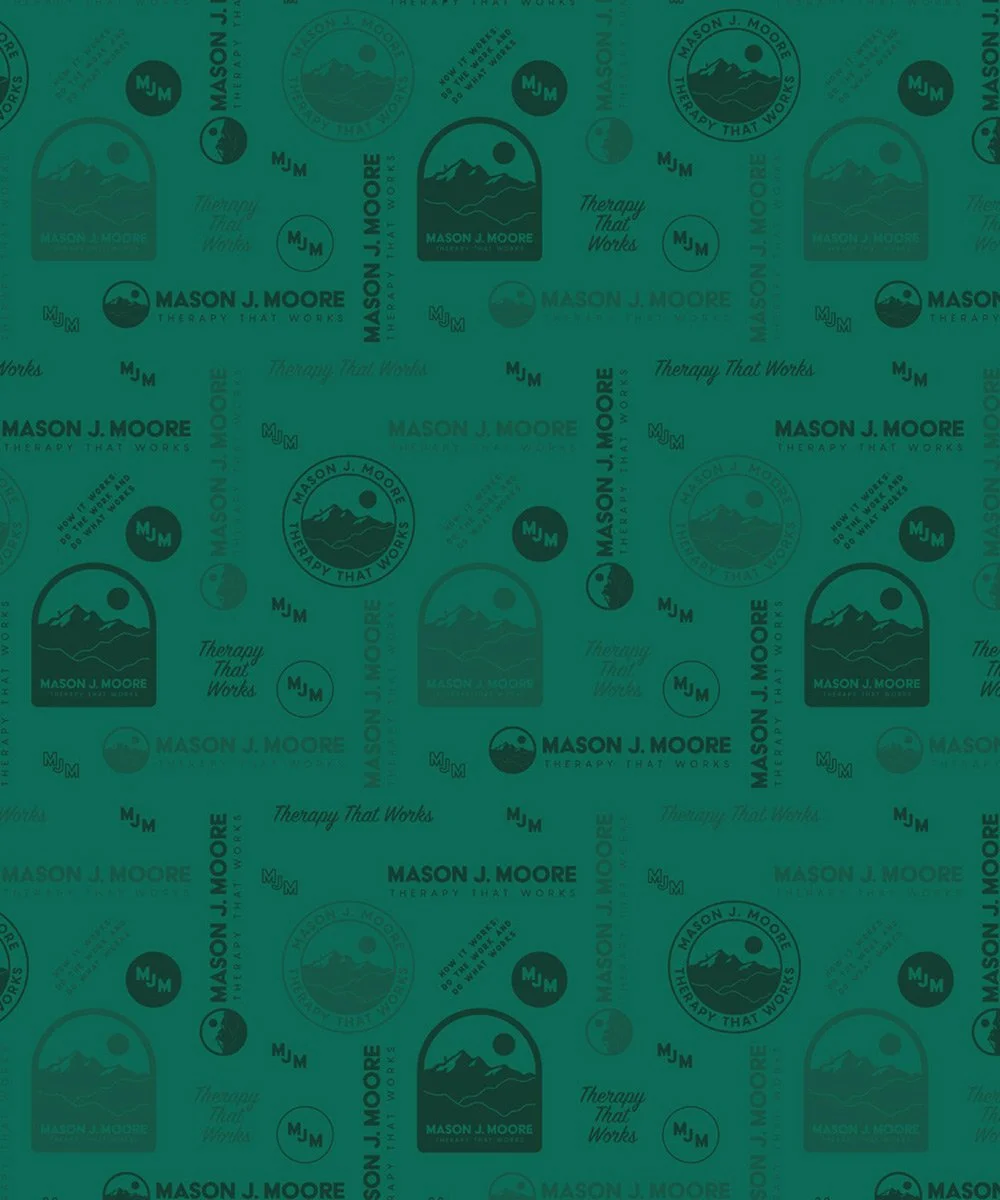 Branded pattern and logo design for Mason J. Moore, a client of Six Leaf Design.