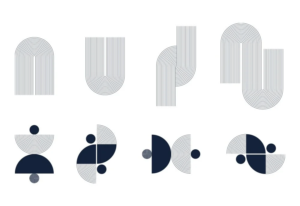 Brand assets and accents for the Kristen Arterburn brand identity developed by Six Leaf Design.