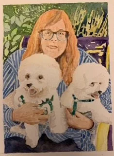 The Artist and Two Bichon Frise