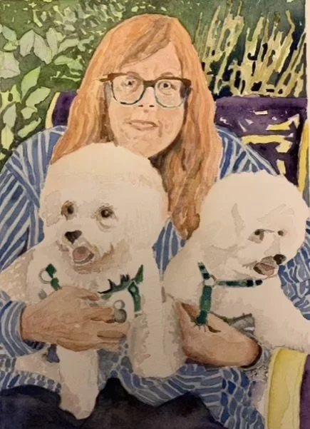 The Artist and Two Bichon Frise II