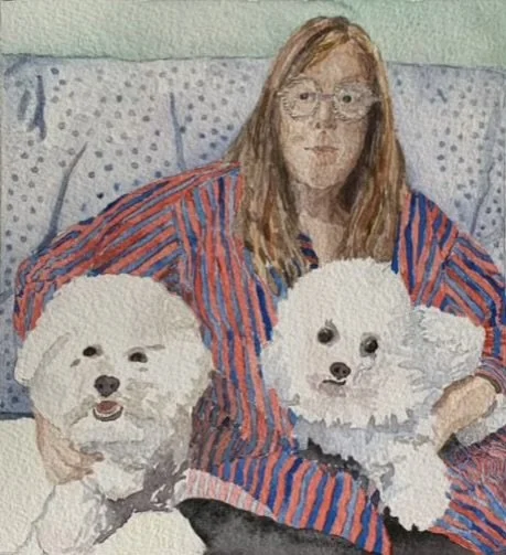 The Artist and Two Bichon Frise