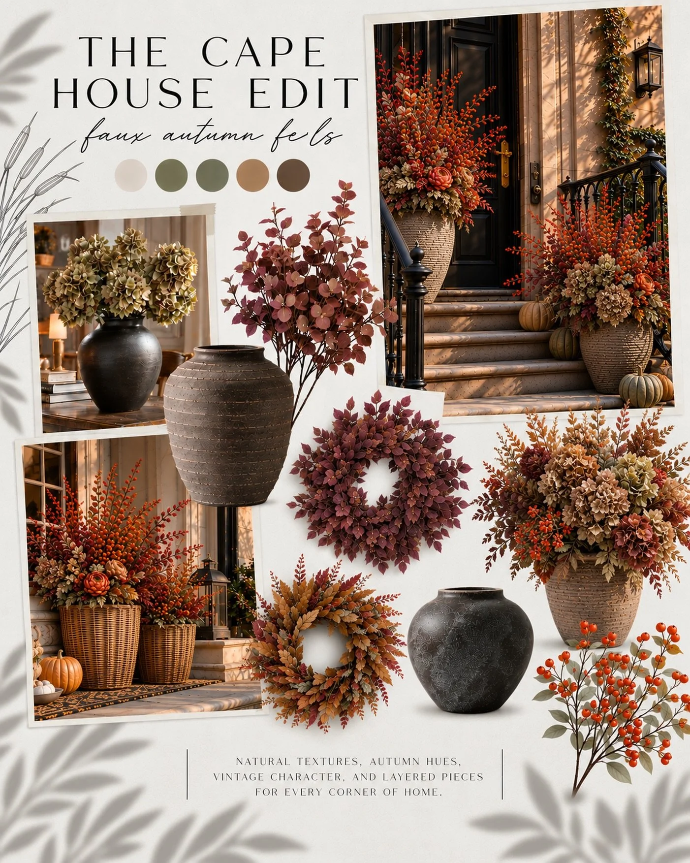 Fall decorating doesn&rsquo;t have to mean trendy d&eacute;cor you&rsquo;ll be ready to replace next year. 🍂

Faux florals and stems are one of my favorite ways to bring the earthy warmth of the season indoors&mdash;think dried hydrangeas, burgundy 