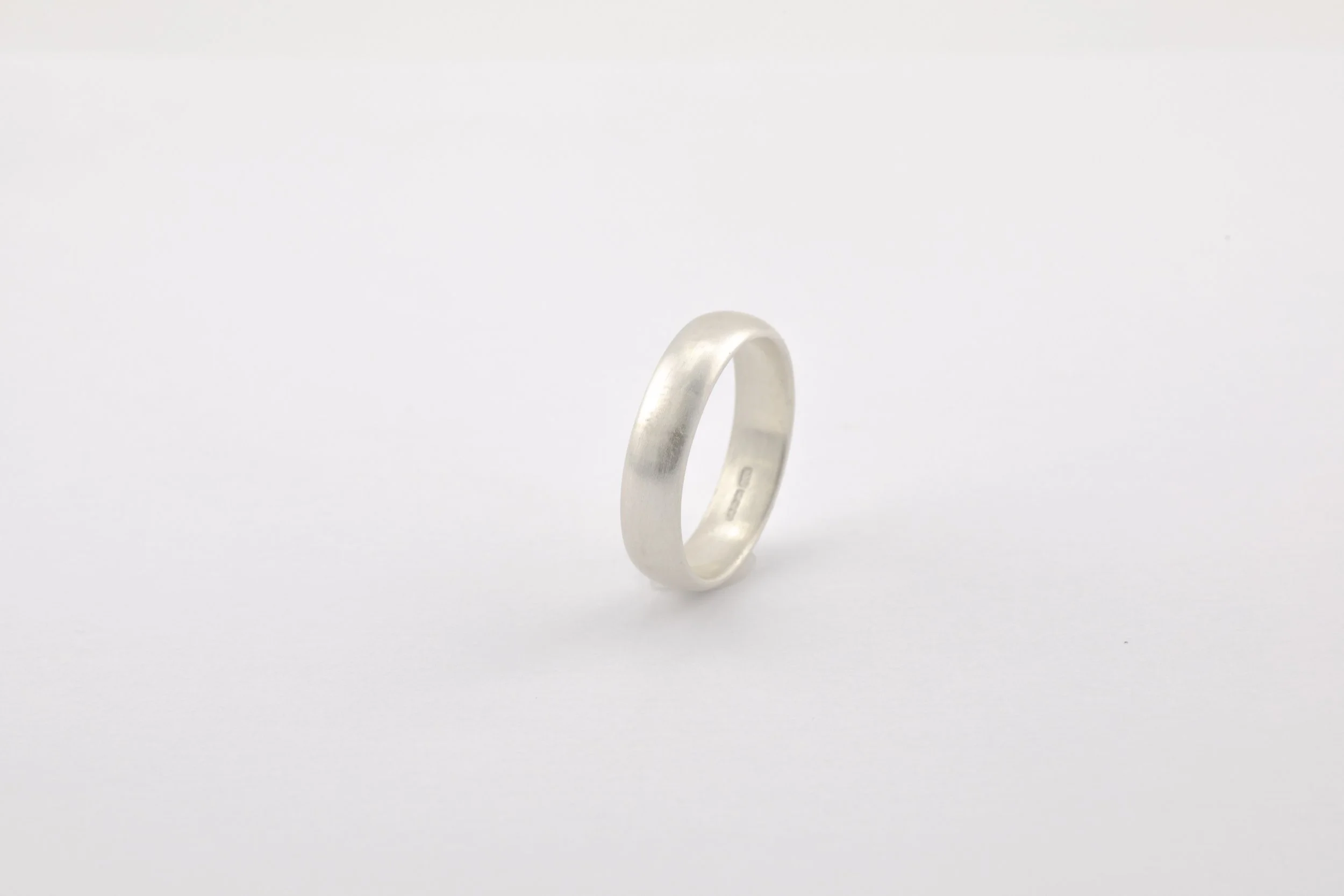 Satin finish band in d-shape Sterling Silver upright view2.jpg