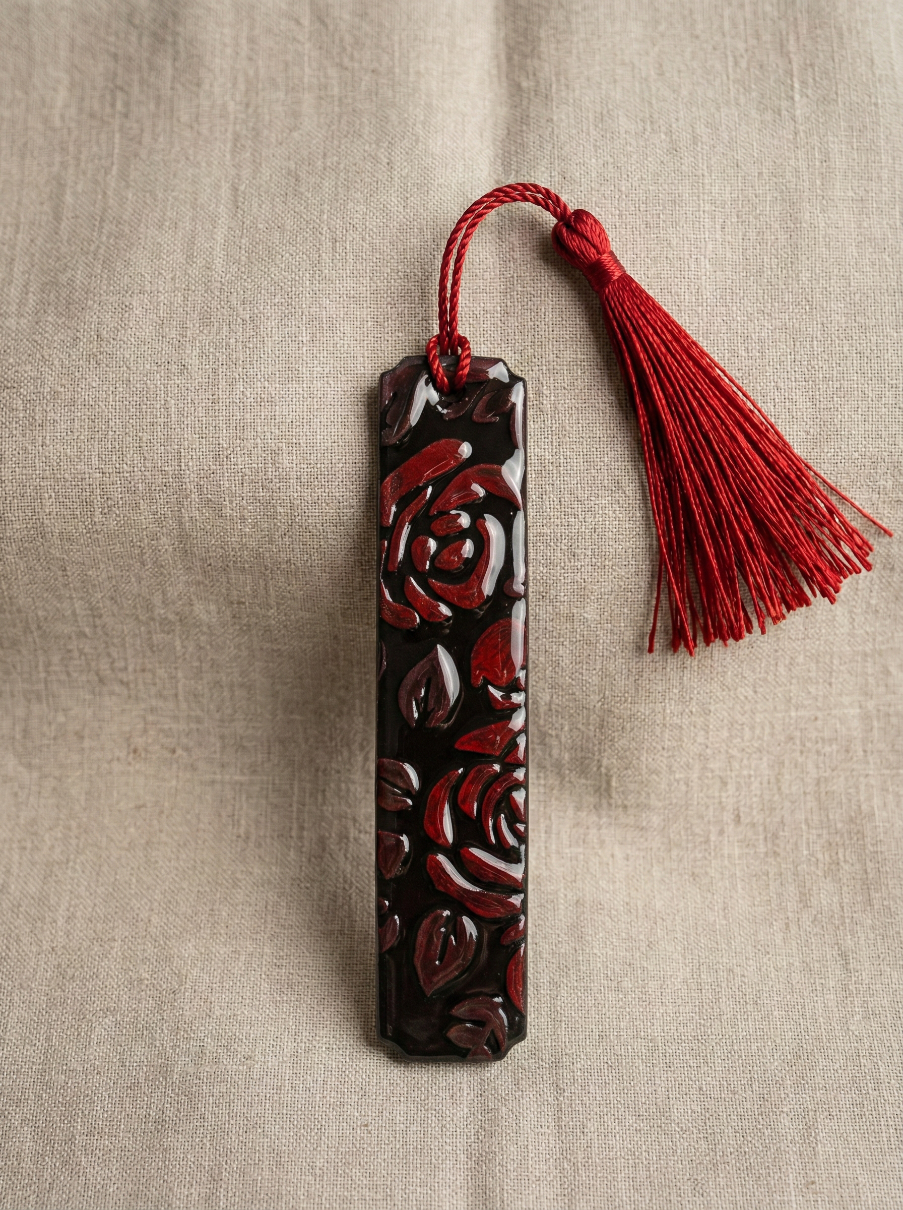 Midnight Rose Clay Bookmark