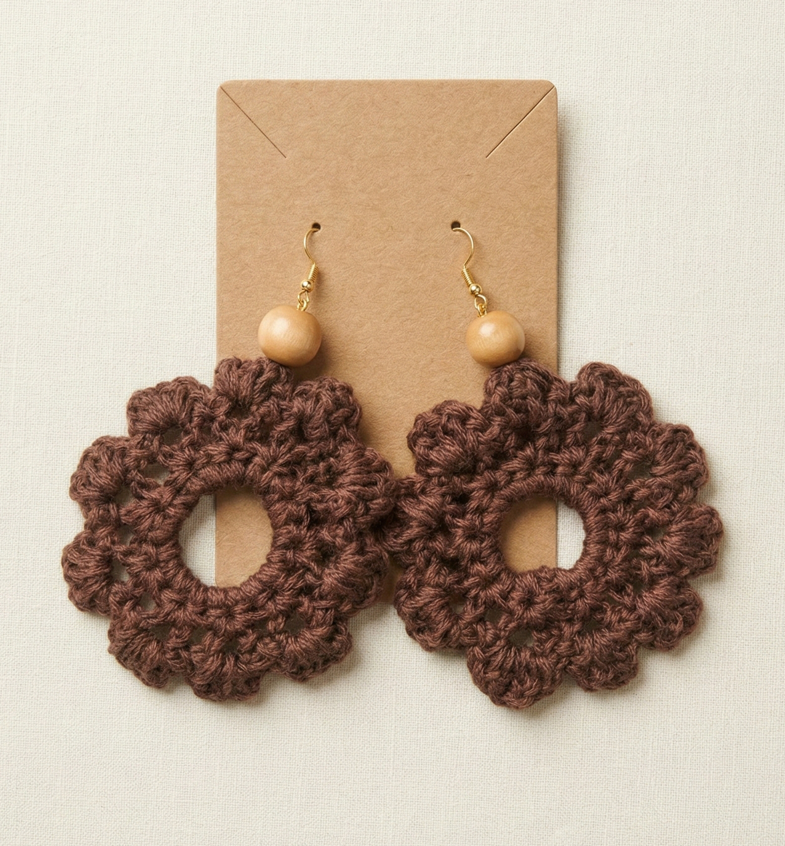 Cocoa Bloom Crochet Drop Earrings-1.png