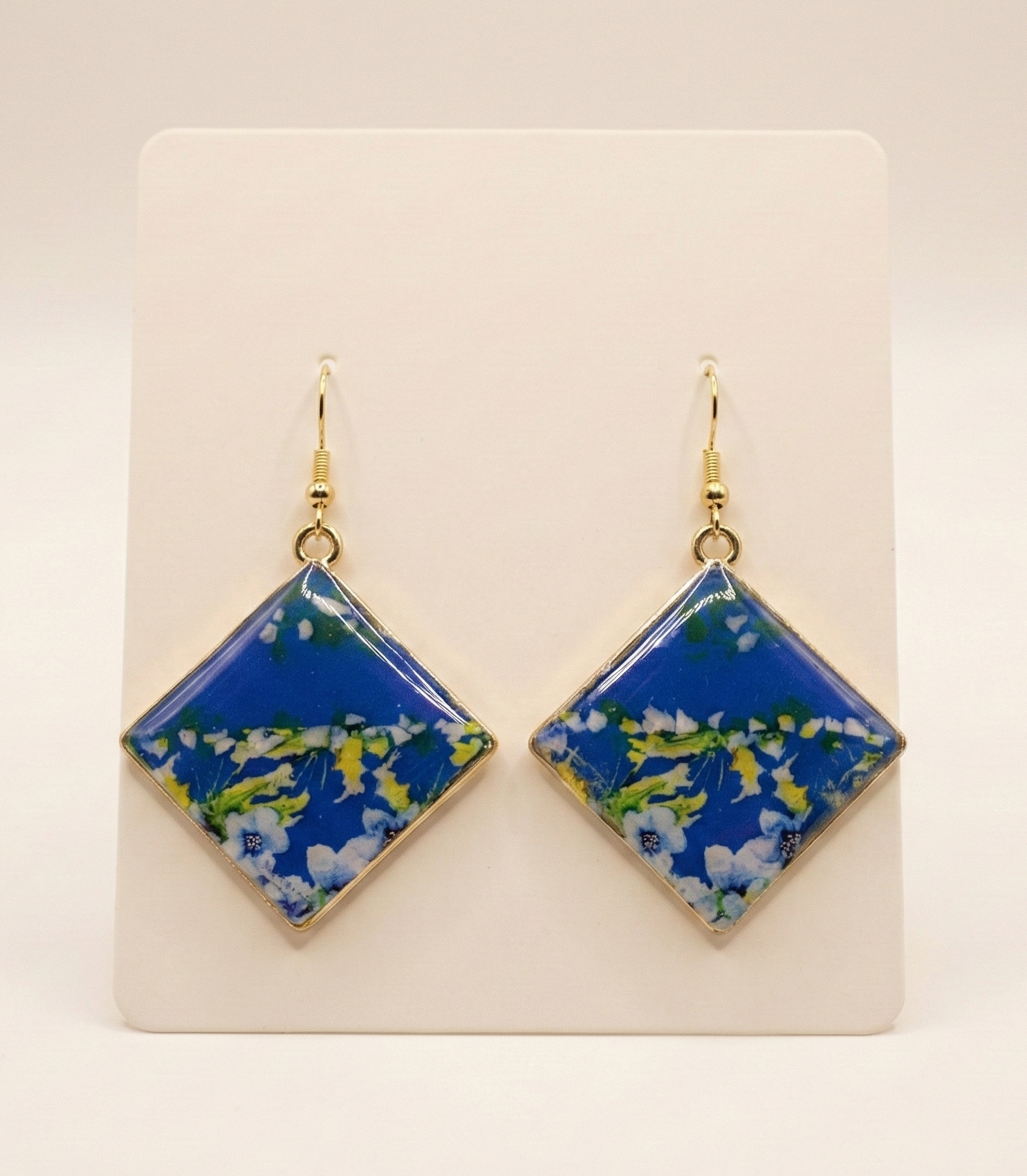 Blue Meadow Tile Drop Resin Earrings 1.png