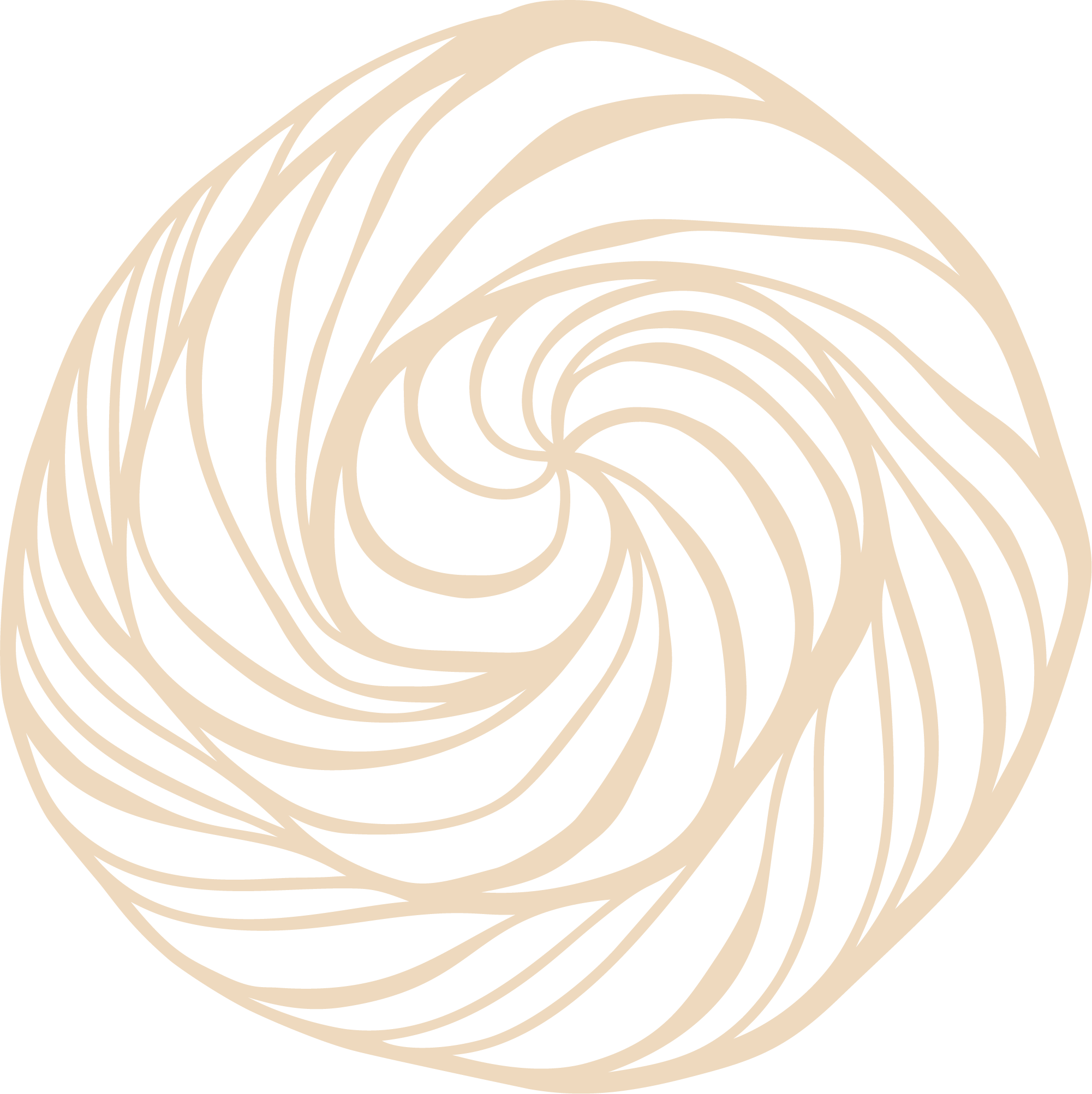 Black and beige abstract spiral pattern design.