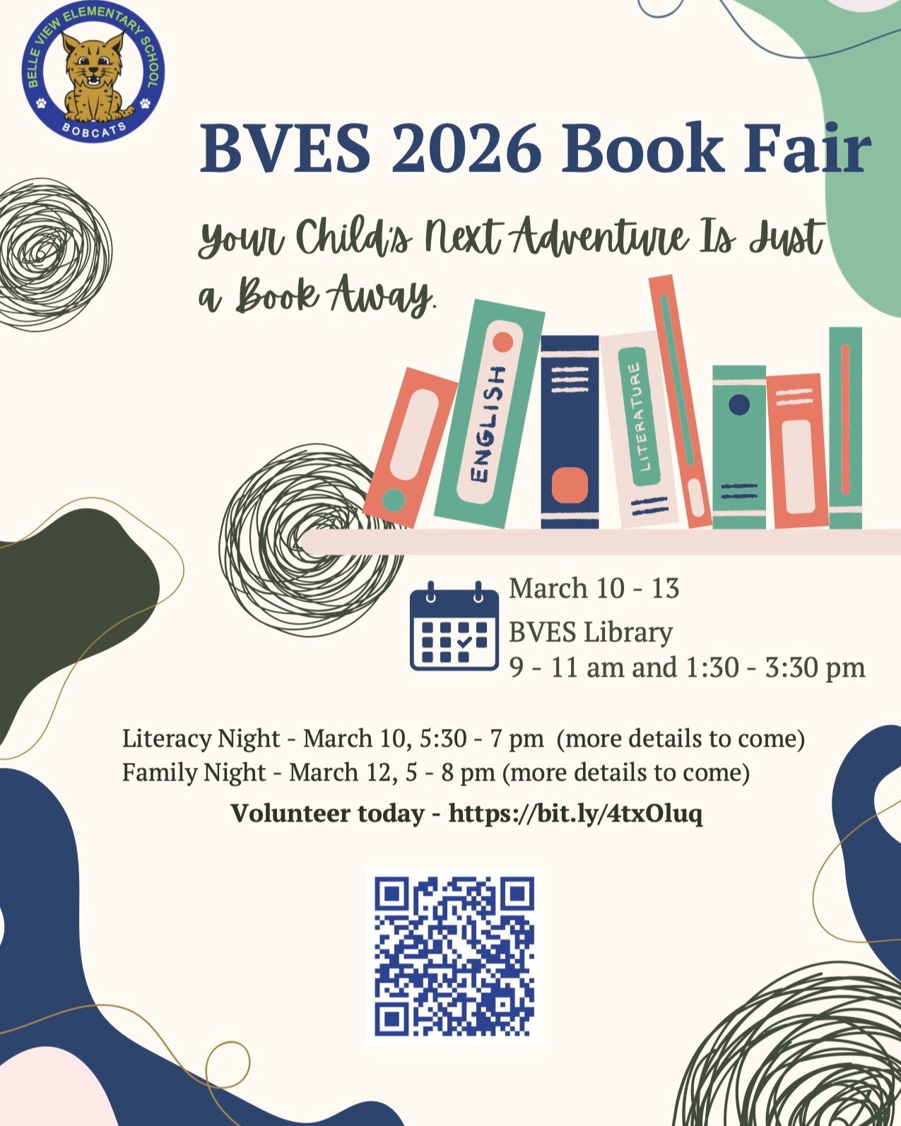 We are seeking volunteers for the upcoming Scholastic Book Fair, March 10-13. We need help with set up, keeping things moving and restocking during the week, running registers, and tearing down. Please sign up at this link: https://www.signupgenius.c