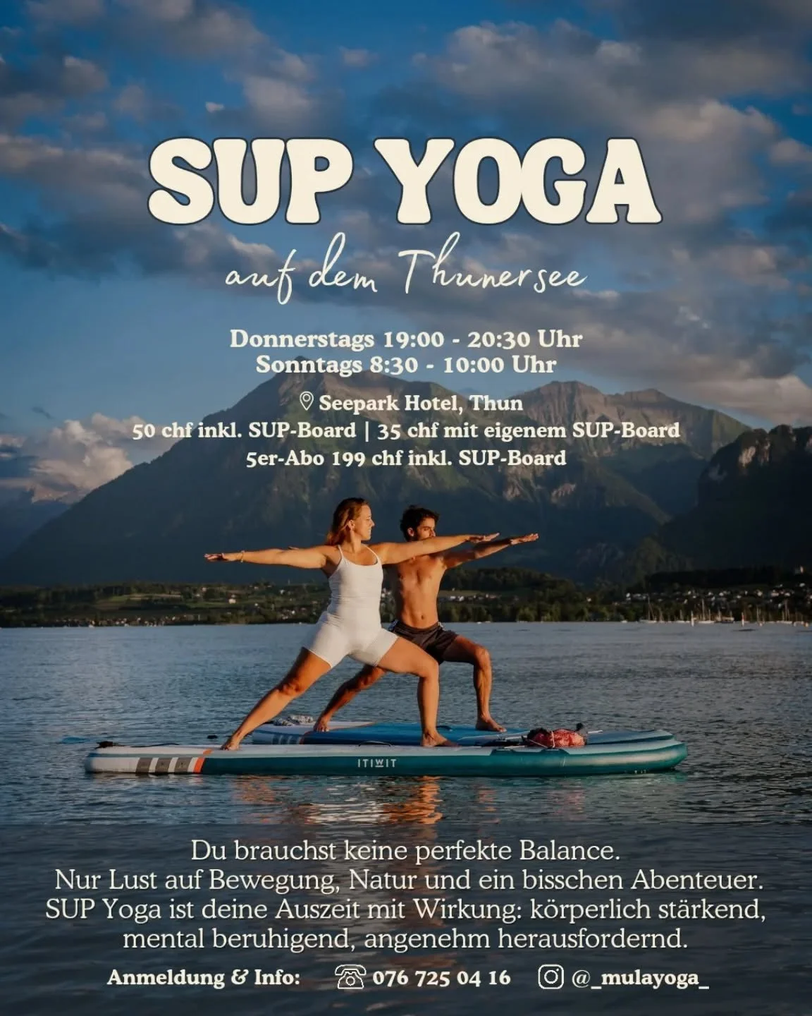 🤸🏽&zwj;♀️🌊SUP Yoga ist mehr als nur Bewegung auf dem Wasser. Es ist Balance, Kraft, Natur, und tiefe Entspannung.

🧘🏽&zwj;♀️Ob du Yoga schon liebst oder einfach etwas Neues ausprobieren willst, hier findest du:

✔️ echte Tiefenmuskulatur
✔️ akti